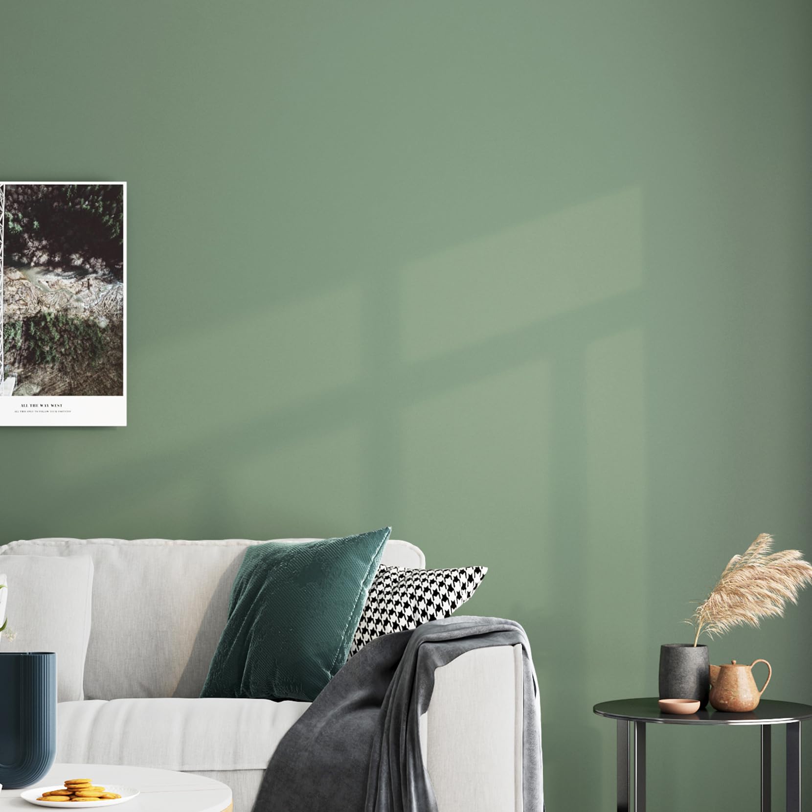 Papier peint imperméable en vinyle vert foncé ReWallpaper 40cmx7m pour rénovation