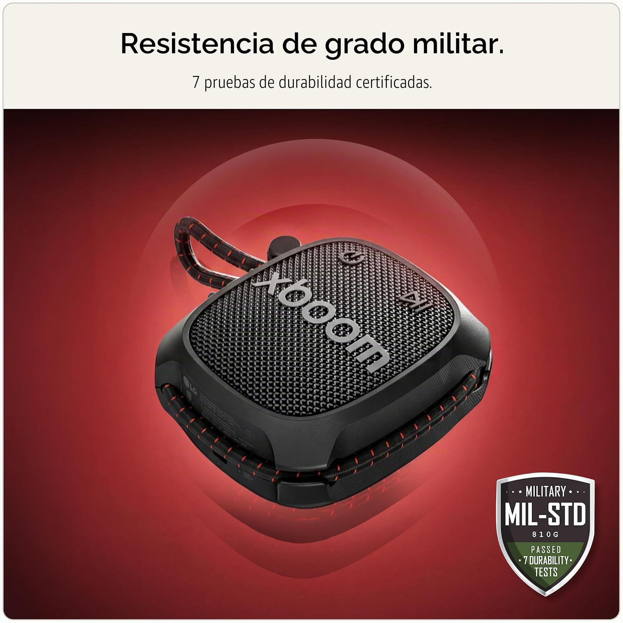 LG xboom Rock by will.i.am | Altavoz Bluetooth | Sonido Exclusivo xboom con diseño Resistente y Compacto | Negro