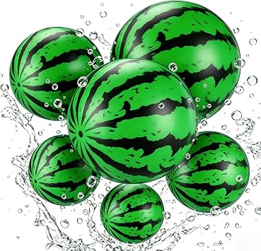 Watermelon Beach Balls, PVC Watermelon Inflatable Ball, Summer Pool Balls Fruits Water Polo Summer Plastic Beach Pool Party Supplies Toys, for Pool and Playground