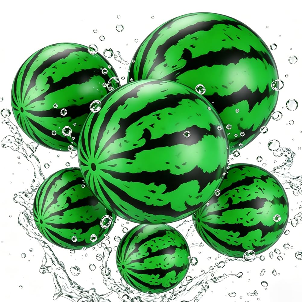 NimblusToy Watermelon Beach Balls, PVC Watermelon Inflatable Ball, Summer Pool Balls Fruits Water Polo Summer Plastic Beach Pool Party Supplies Toys, for Pool and Playground