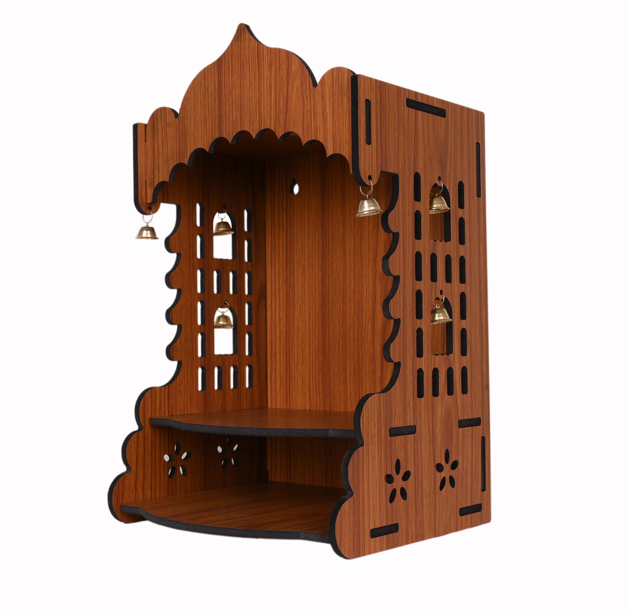 Puja Mandir con acabado sólido y madera premium pulida