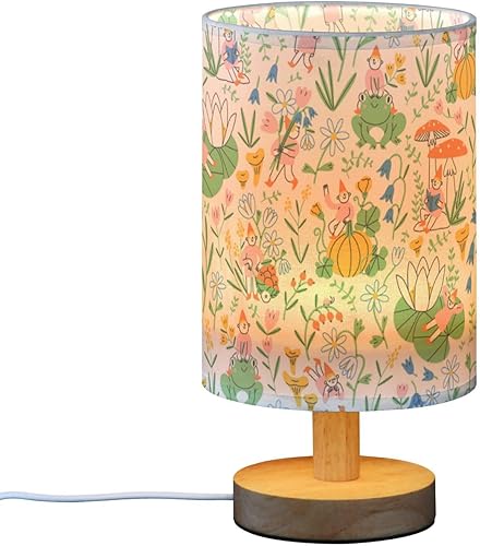 Table Lamp Small Bedside Lamp with Lamp Shades Cute Frog Elf Magic Mushroom Lamp for Study Desk Nightstand