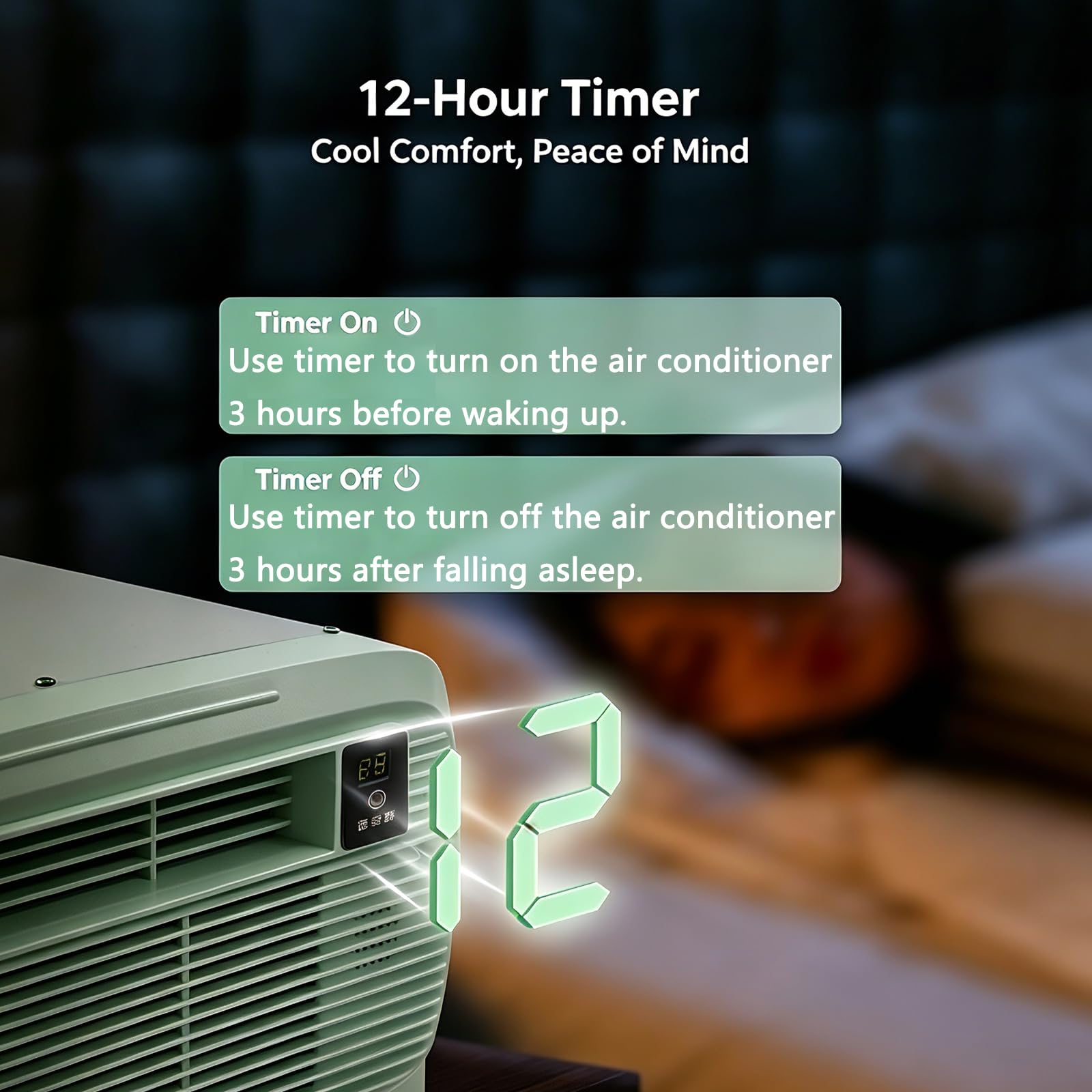 Mini przenośna klimatyzacja 650W Chłodnica sprężarki, 3 tryby App Control Cichy dla namiotu Samochód Camping RV Sypialnia 12H Timer Oszczędność energii Kompaktowa konstrukcja