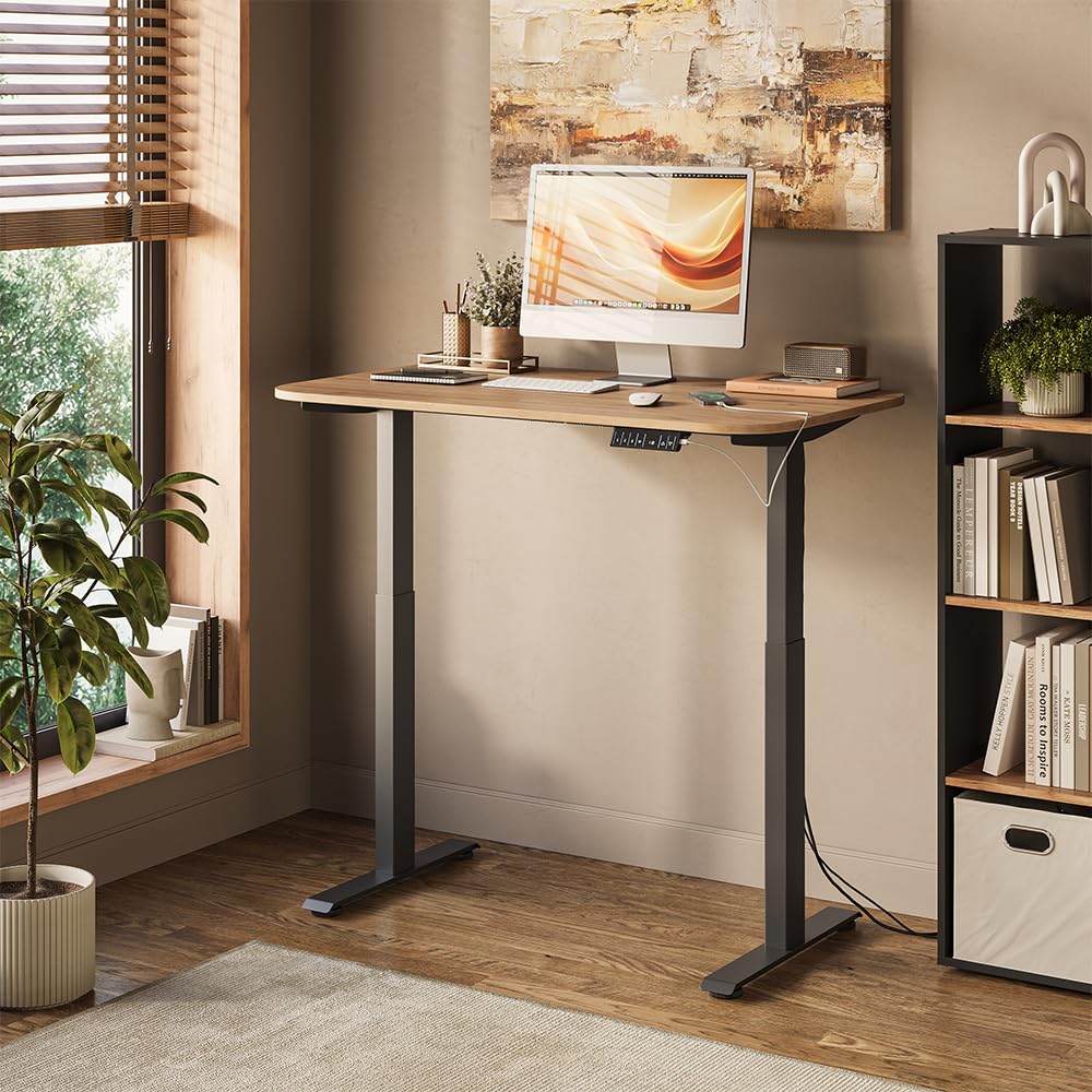 Vicco Bureau Elevate, Noir/Artisan, 120x70cm 2 Moteurs, Convient comme Poste de Travail ou Bureau Informatique