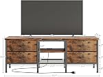 CAIYUN TV Stand avec stockage, TV Tableau 55 De pouce avec les drawers et les sorties de puissance et les ports USB pour 60 65 1 cm TV, TV Tableau de la console, TV Banc pour le salon, Chambre à coucher (Brown,55 De pouce)