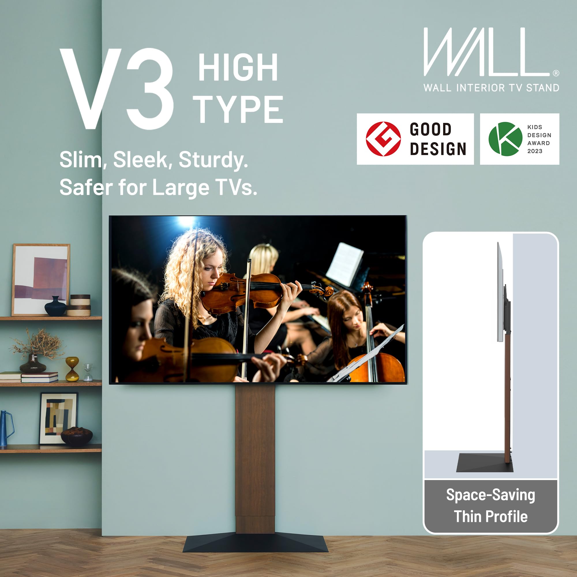 WALL V3 壁寄せテレビスタンド ハイタイプ 32〜80型対応 テレビスタンドはWALL～ V3 | EQUALS（イコールズ）