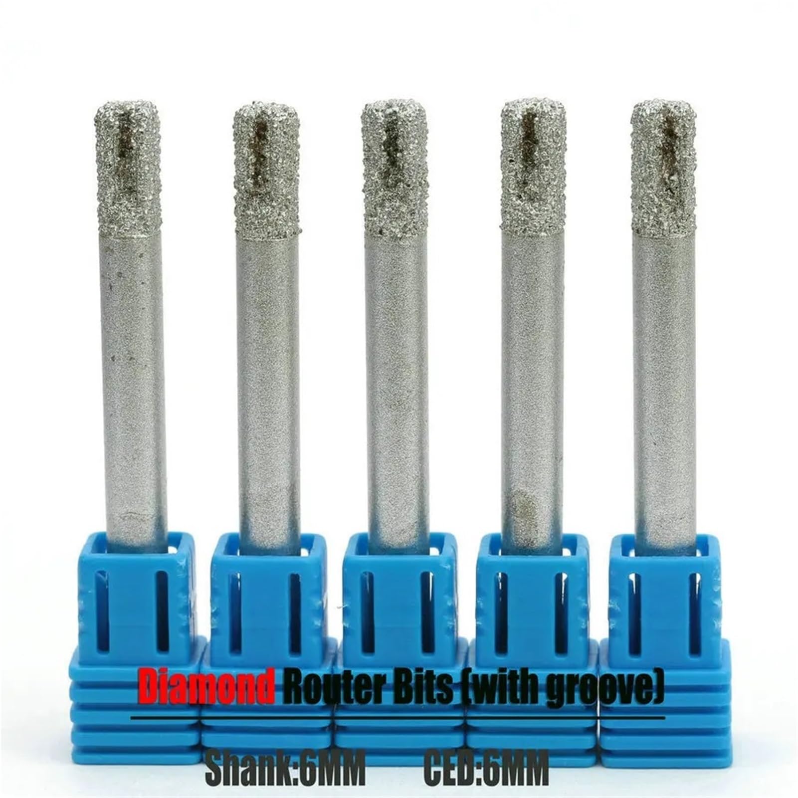 Fresadora de diamante de soldadura de 6-12mm, cortador de grabado, fresa de fondo plano, herramienta de corte de ranura, fresa de ranura recta CNC para piedra(Groove 10 x 12 x 60L)