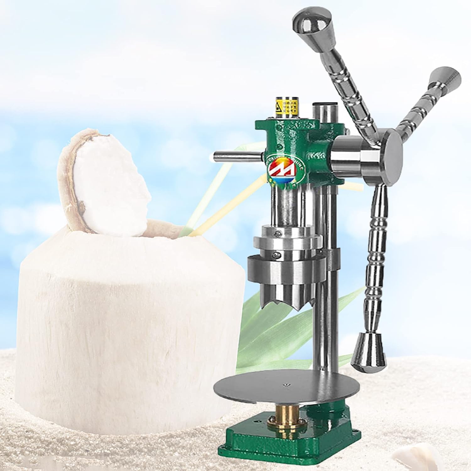 Manual Coconut Hole Opening Machine,Stainless Steel Coconut Opener,Coconut Opener Tool,Hand Press Driller Opener ​for Tender Coconut Commercial Home Use