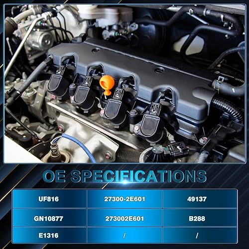 Miniatura 4 de Paquete de 4 bobinas de encendido para Hyundai Elantra 2.0L L4 2017-2020, Kona 2018-2020, Sonata 2016-2019, para Kia Forte 2016-2020, Koup 2016,