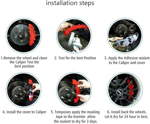 Miniatura 8 de DIUKES Car Brake Caliper Cover for Ferrari 488 Pista 2018 2019 Wheel Hub, Brake Caliper Wheel Brake Durable 3D Brake Calliper,Pair of Calipers