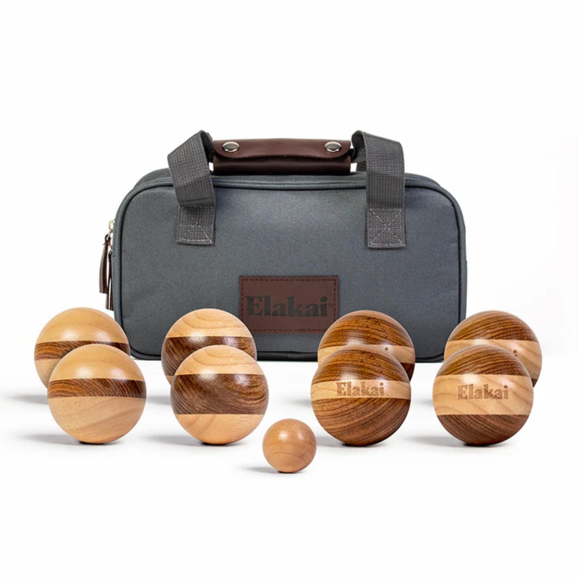 Amazon.com: Elakai Hevea Wood Travel Bocce Ball Set, 72mm Balls