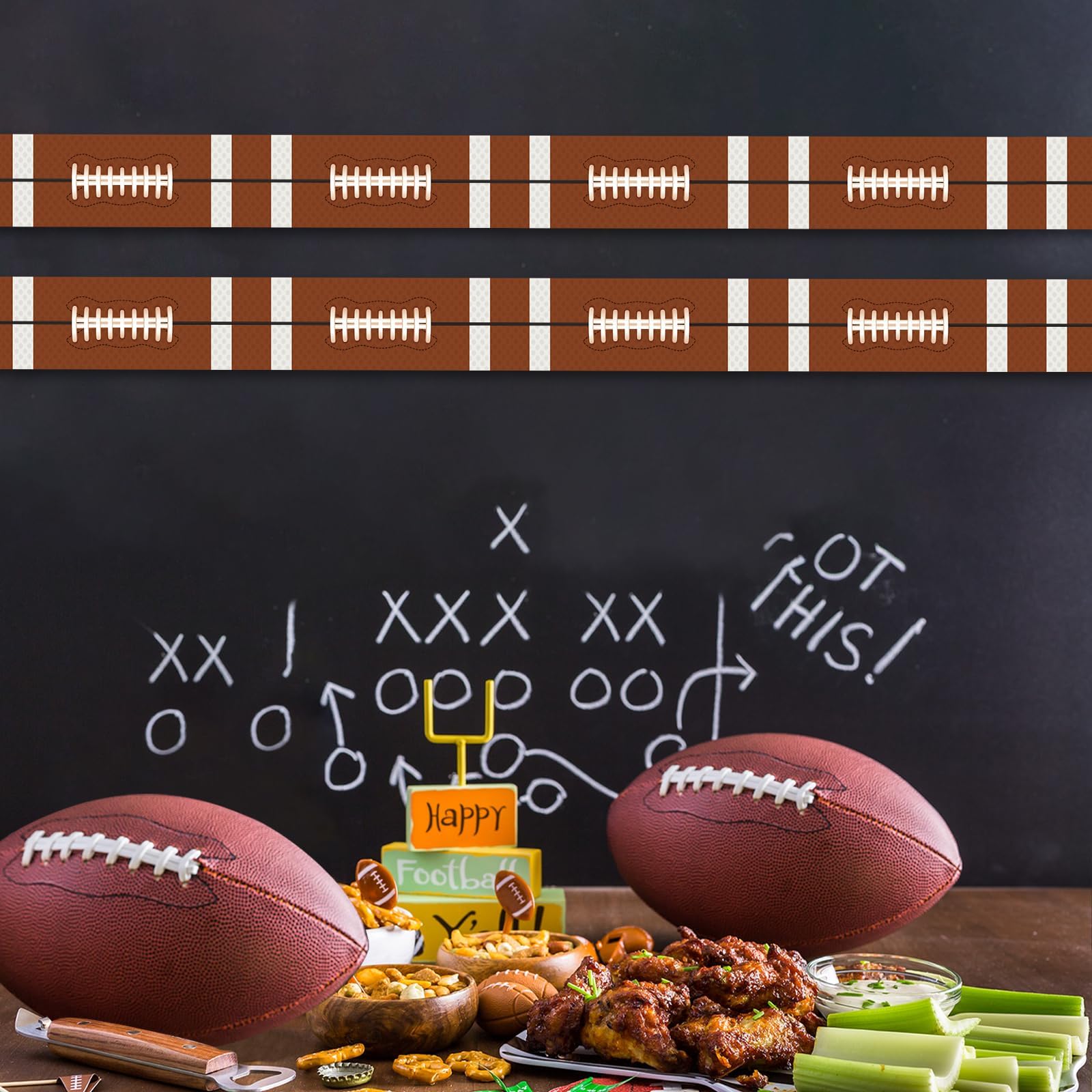 40ft Football Tailgate Party Banner & Tape Set – Perfect For Game Day Decor
