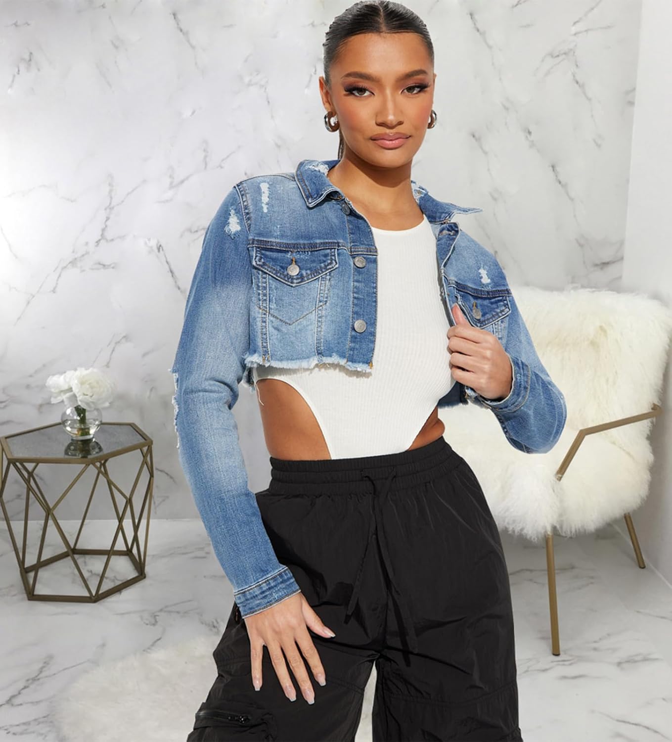 SheKiss Womens Camouflage Shacket Jacket Coats Fashion Fall Long Sleeve Zipper Canvas Camo Jackets with Pockets - Image 7