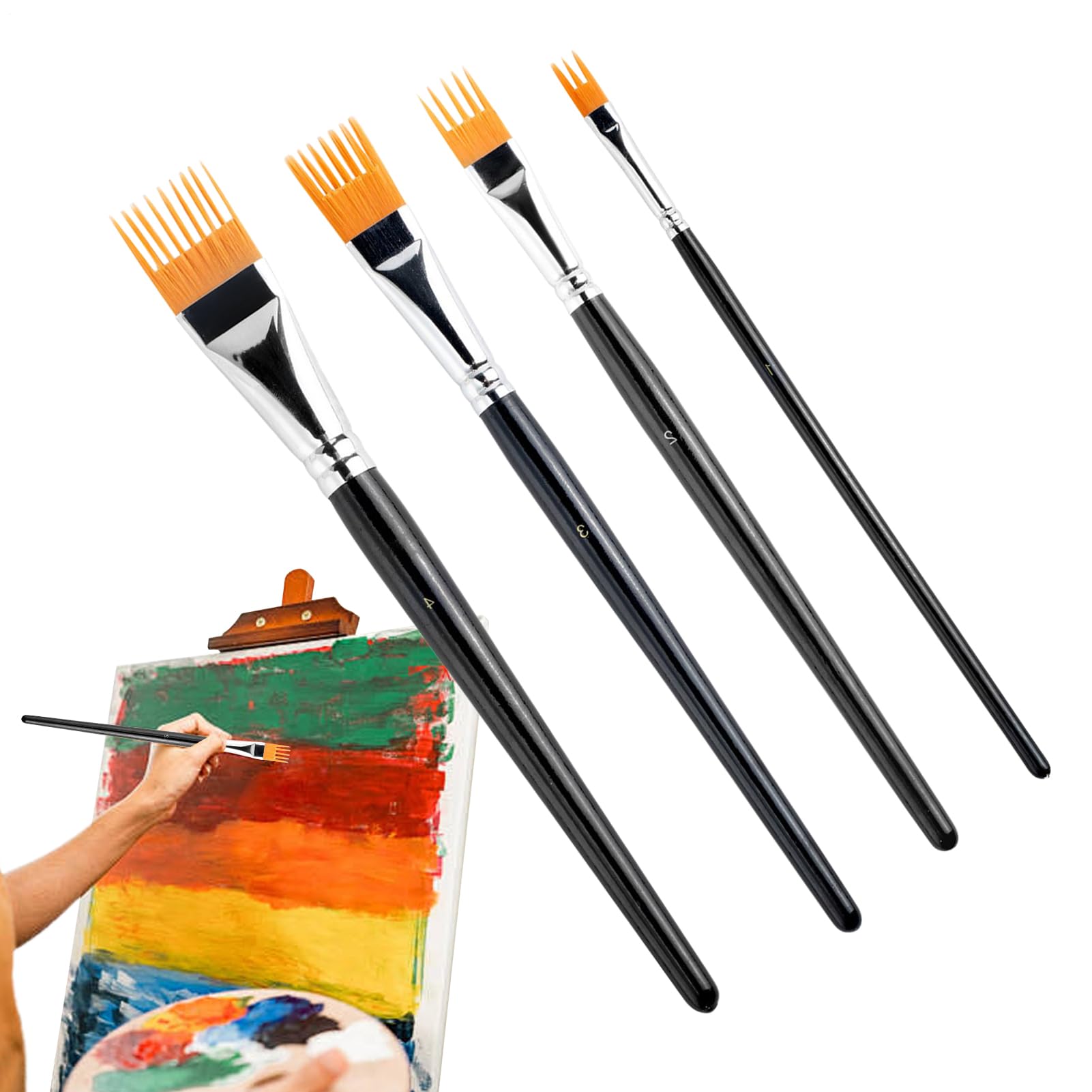 Pinceles de Pintura para Artistas, 4 bolígrafos ergonómicos | mango ergonómico, para manualidades, para niños, aula, colorear, adultos, manualidades y dibujo