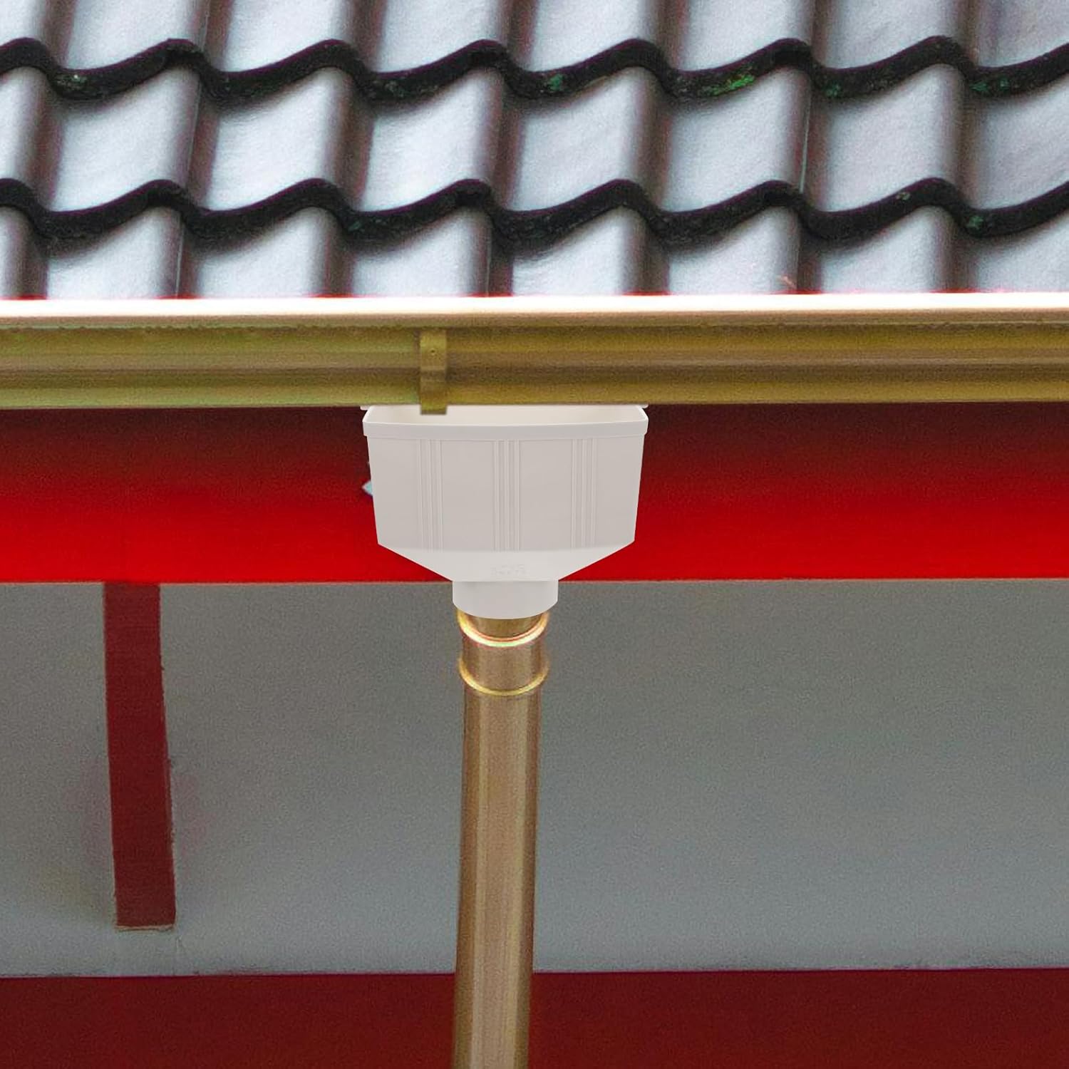 Rain Downspout Connector 9.21X6.29X5.43In PVC Gutter Downspout Part for Outdoor Rainwater Collection and Foundation Protection
