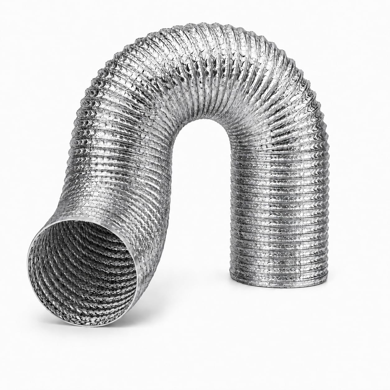76mm (3") ID Ducting Pipe - Flexible Aluminum Tube - Aluminum Air Conditioner Hose - Kitchen Exhaust Pipe, Tumble Dryer, Gas Cooker, Extractor Fan - 4 Metre Long