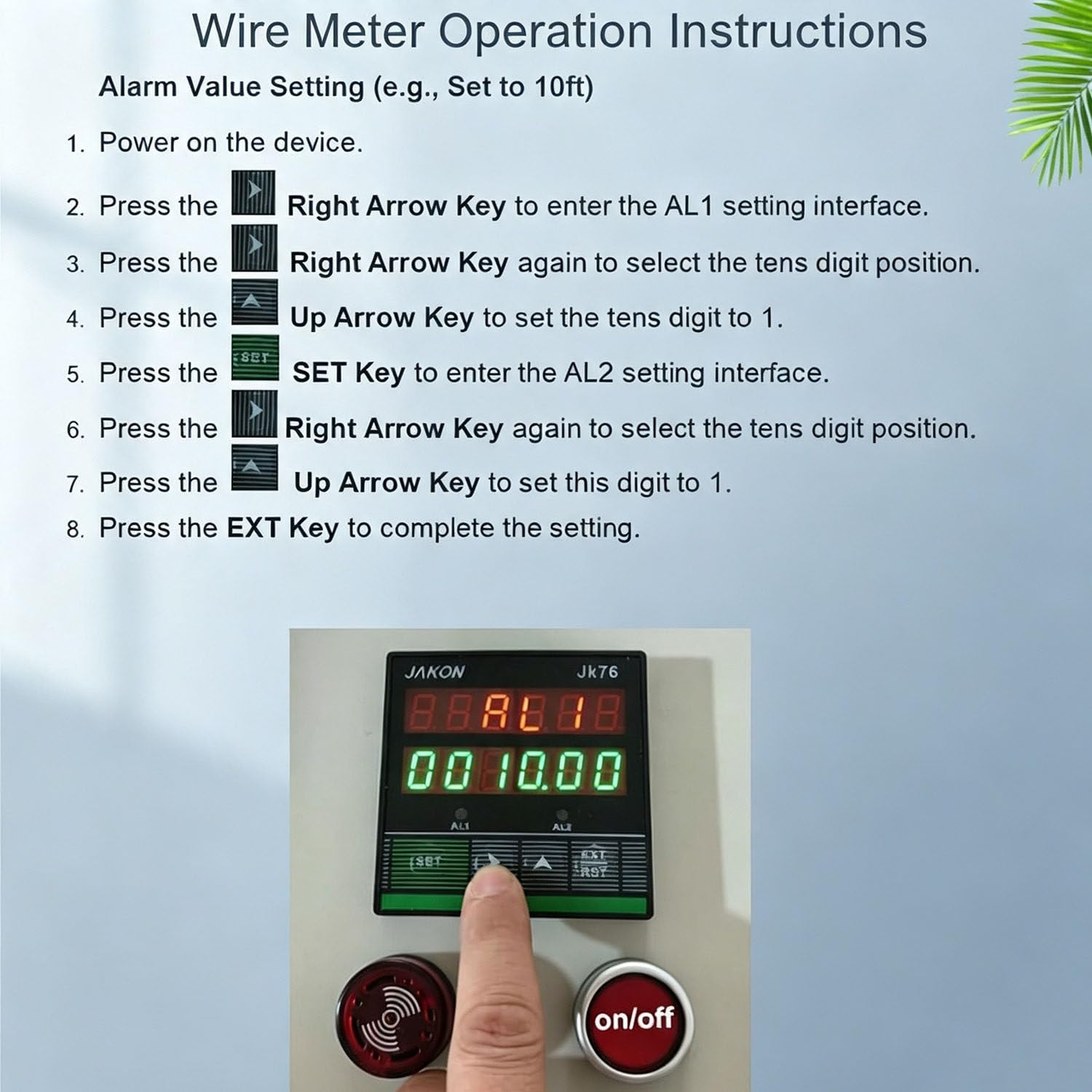 Contador Digital Rodante 110-240v Para Cables Y Cuerdas Metálicas | Cuenta Con Aviso Sonoro De Límite Ajustable,Tres Modos De Recuento,Valor Inicial Configurable,Para Hilos Y Varillas Metálicas