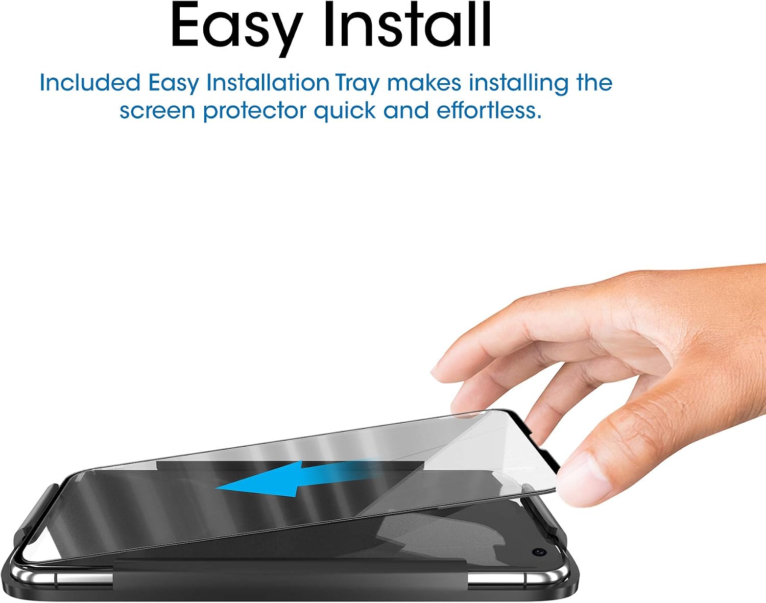 amFilm Glass Screen Protector for Galaxy S10, Not Compatible with the Fingerprint Scanner, Tempered Glass, Dot Matrix with Easy Installation Tray