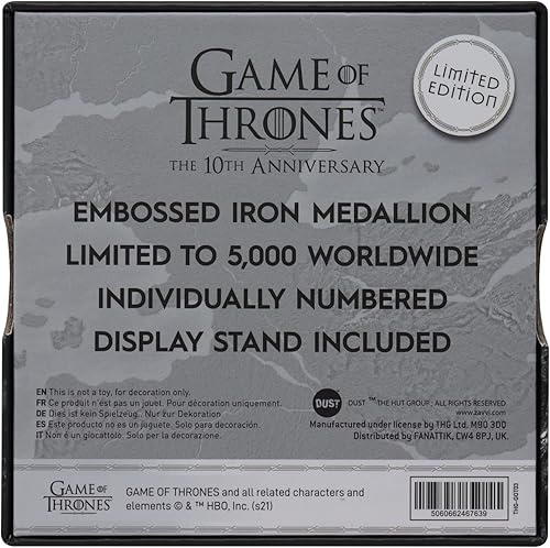Miniatura 7 de Fanattik Medallón oficial de Juego de Tronos Edición Limitada, GOT Collectible, solo 5000 en todo el mundo, GOT Gifts
