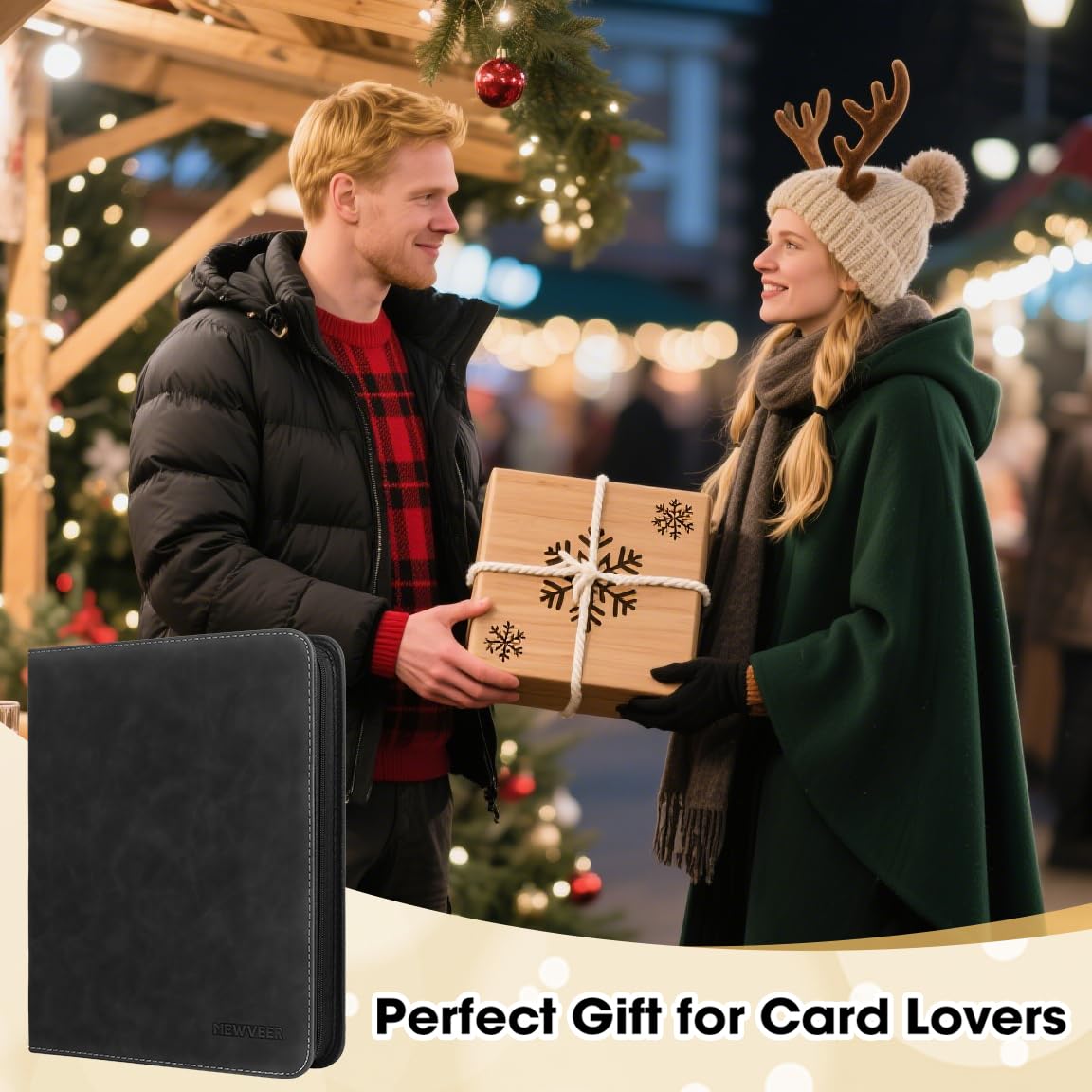 MewVeer Classeur Carte, 9 Pochettes Album Rangement Carte Pour 900 Cartes, Album Cartes De Baseball Premium Et Durable Avec Fermeture à Glissière, Binder Carte Pour MTG/TCG, Cartes Sportives, Gris