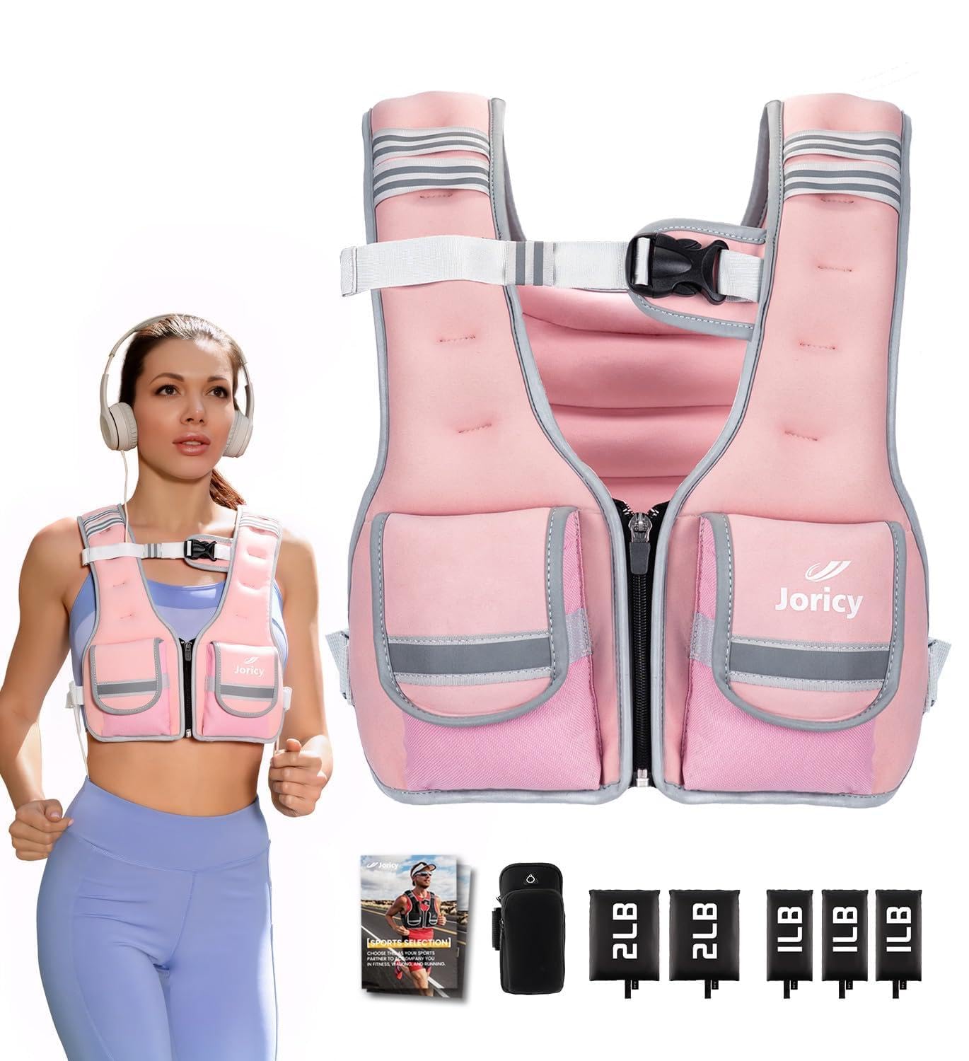 JORICY Zip-Up Pink Weighted Vest