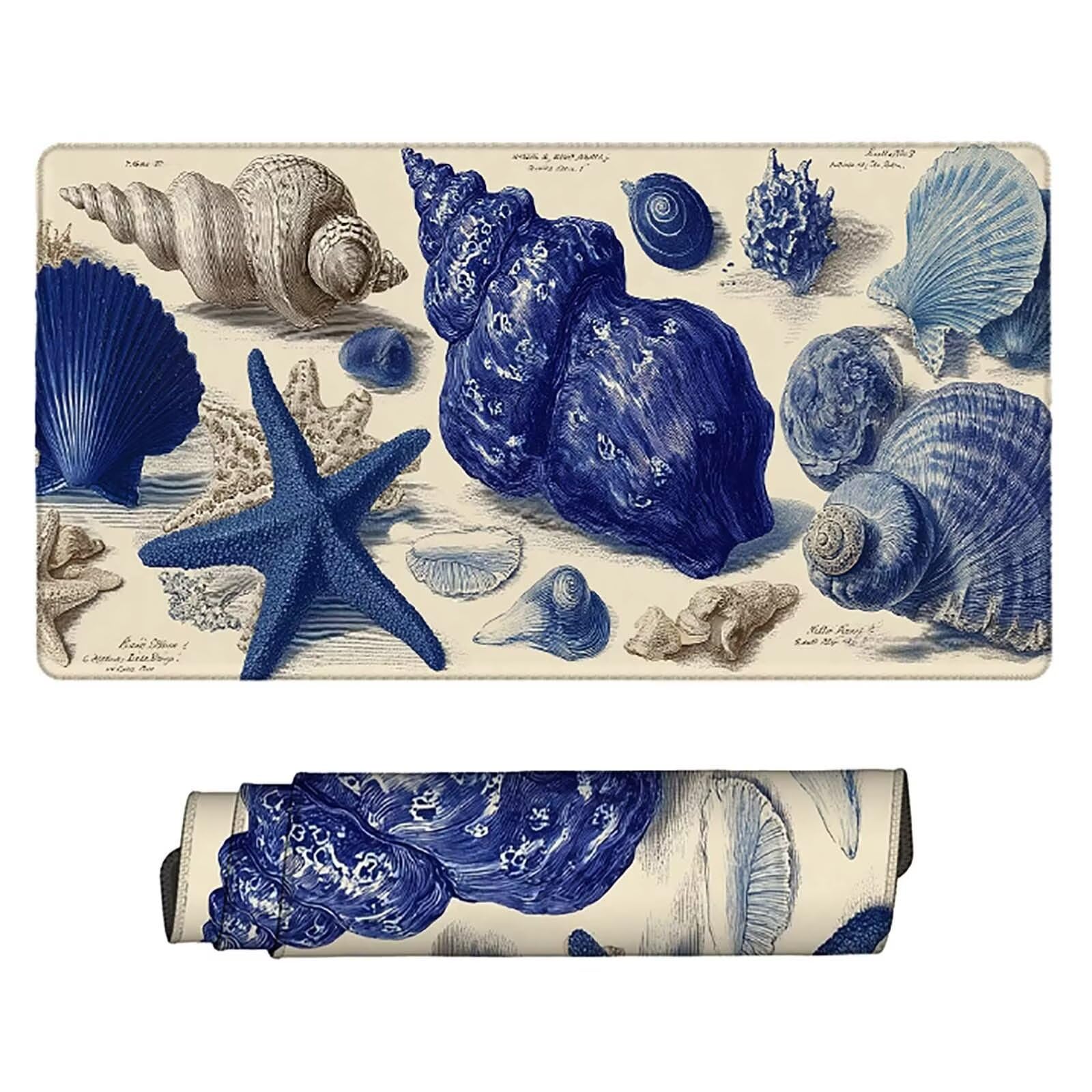 Tappetino Mouse XXL 1000x500mm Viola Mousepad Conchiglia Tappetino Scrivania Grande, con base in Gomma Antiscivolo, Impermeabile Sottomano Scrivania per Computer, Ufficio, Accessori Gaming 5-5356j