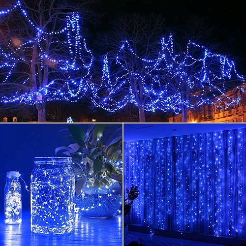 Miniatura 5 de WYZworks Tira de luces LED de 33 pies, 100 luces LED de hadas de cinta estrellada flexible, 8 modos con temporizador de 6 horas, impermeable, cable