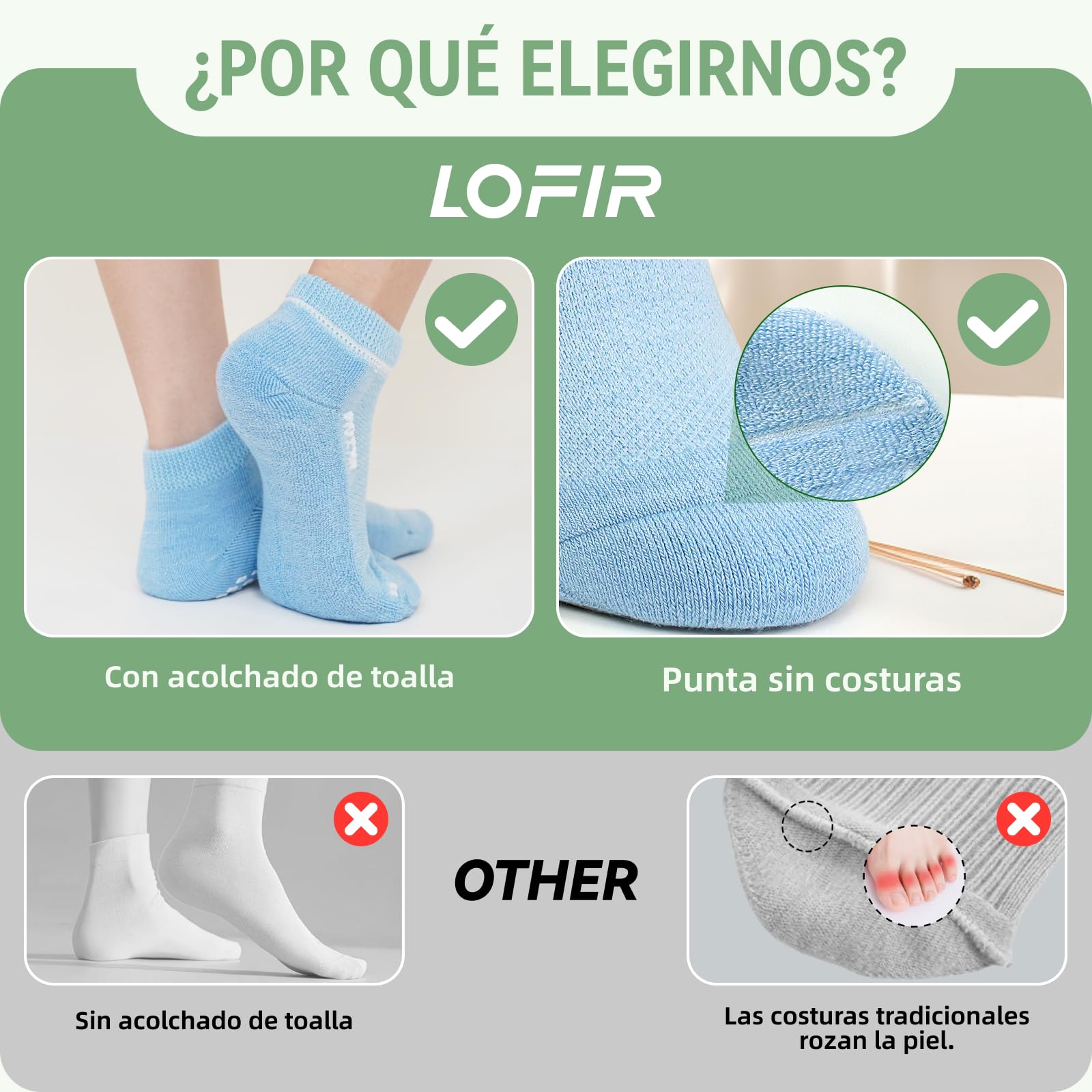 LOFIR Calcetines Tobilleros Diabéticos Mujer: Calcetines Cortos Antideslizante Bambú sin Elástico Sin Costuras Transpirables Anti-Olor Extra Ancho para Mayores Embarazadas Pie Linfedema