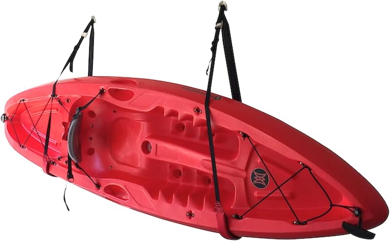 Estante de almacenamiento para kayaks | Correas de pared acolchadas y ajustables de primera calidad para kayaks, tablas de remo y tablas de surf para almacenamiento en interiores y exteriores