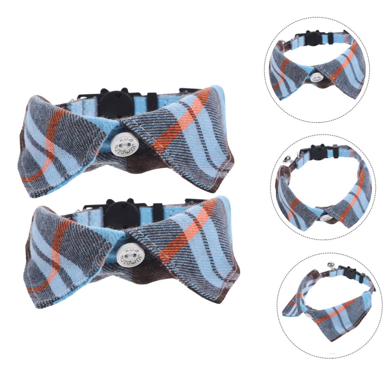 Toddmomy 8pièces Collier pour Chat avec Clochette Et Nœud Décoratif Réglable Et Sécurisé Motif à Carreaux pour Fêtes Photos