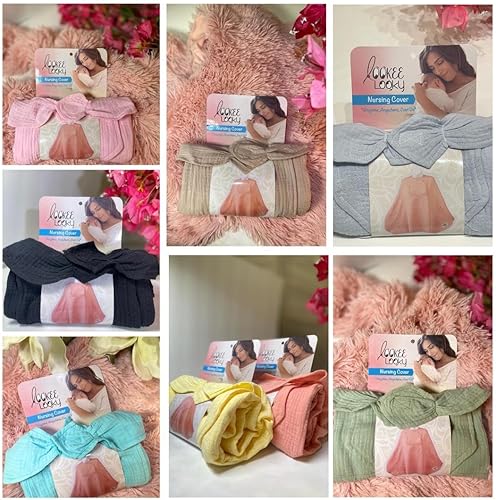 Miniatura 7 de Funda de lactancia de muselina para lactancia materna del bebé, con ventana Peekaboo, chal de lactancia de 100% algodón transpirable, delantal