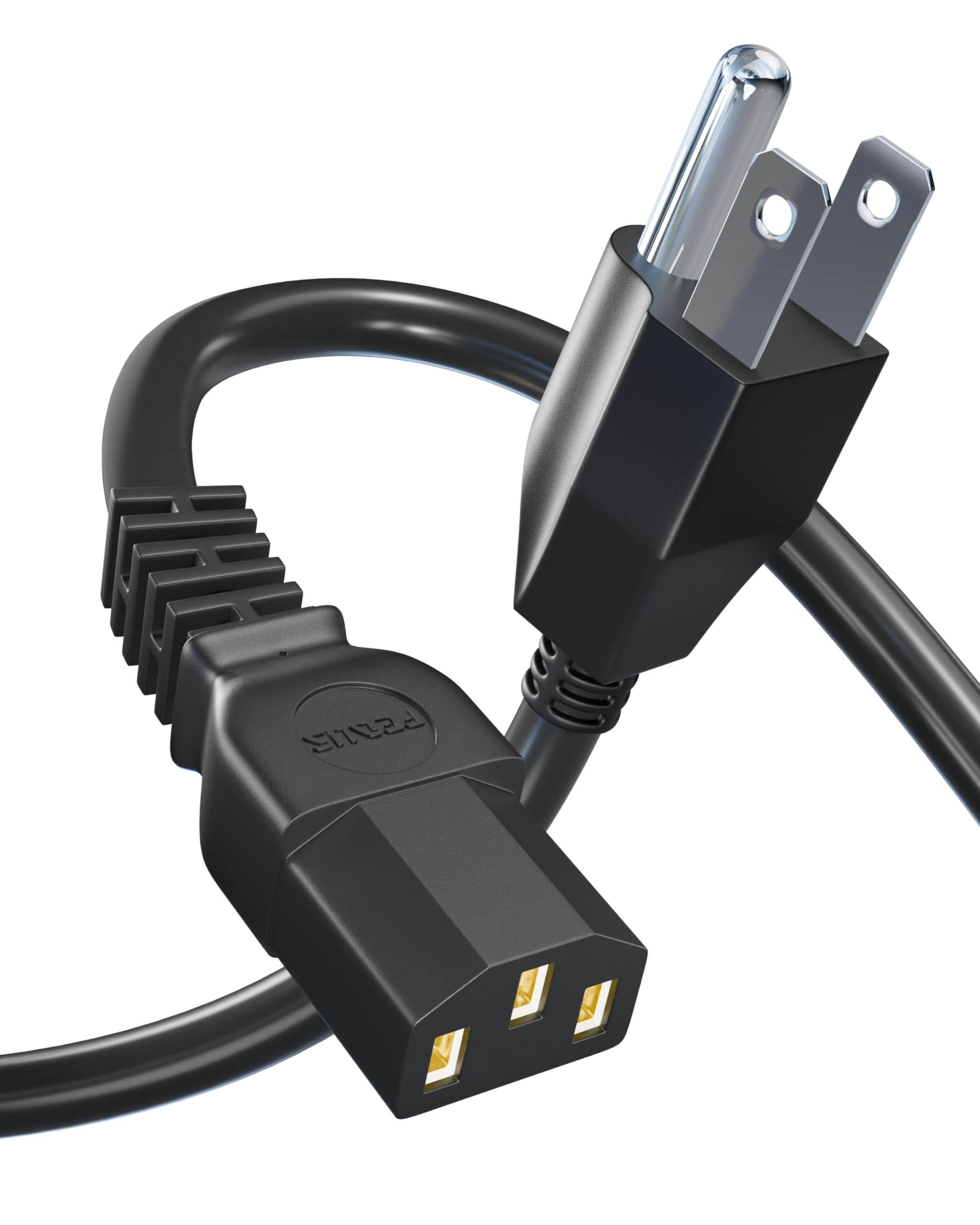 FEDUS Type B USA/Canada/Japan/America Universal Computer Monitor Power Cord, type B to C13 Power Cable for Monitor, PC, Desktop, Printer, Scanner, 10Amps 18 AWG GA NEMA 5-15P to IEC13 1.8 Meter