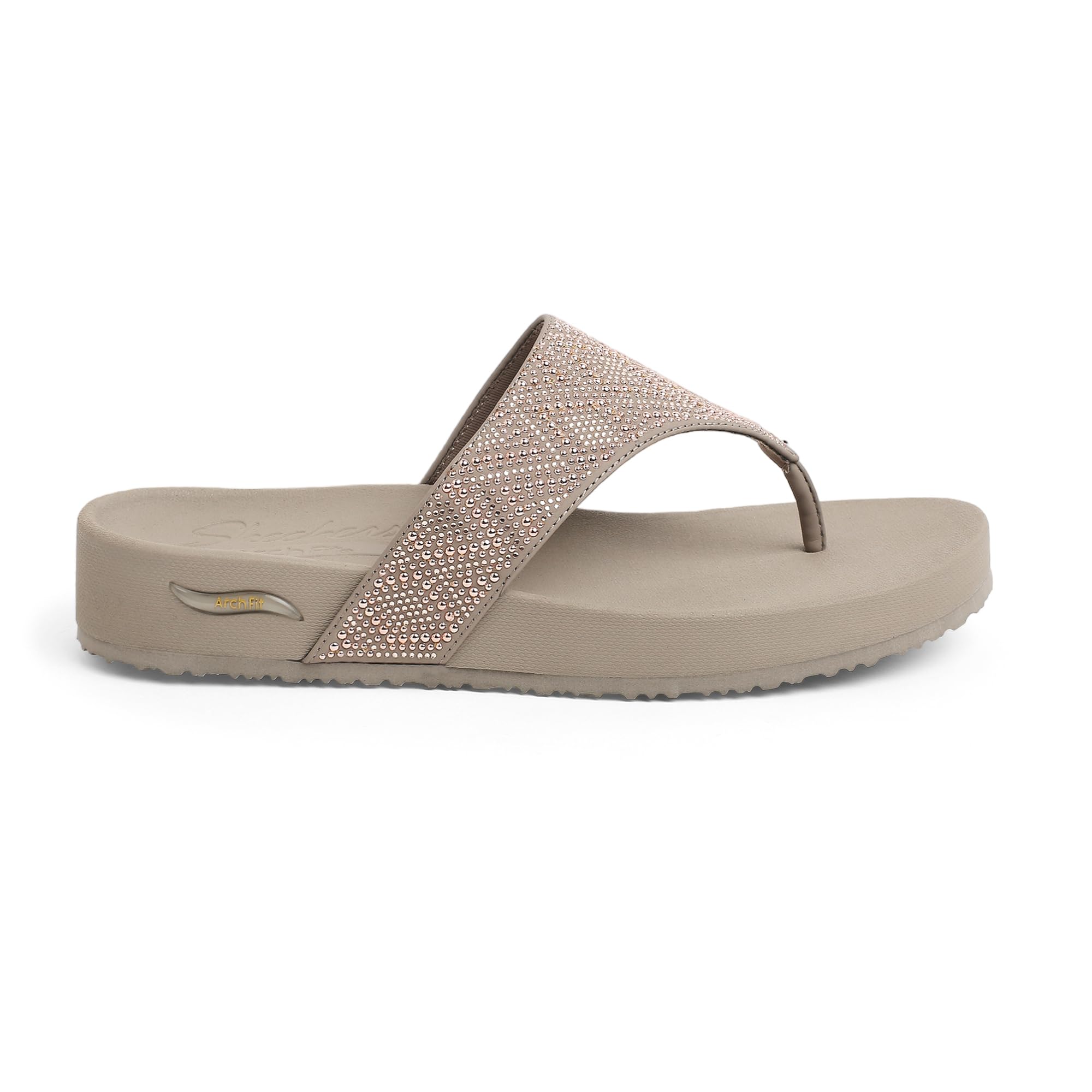 Skechers Womens Arch Fit Vinyasa Casual Slipper Vegan 3-Point Thong Sandal With Rhinestone Detailed Brown - 6 Uk (119432) (B0BX694B6F) Amazon Price History, Amazon Price Tracker