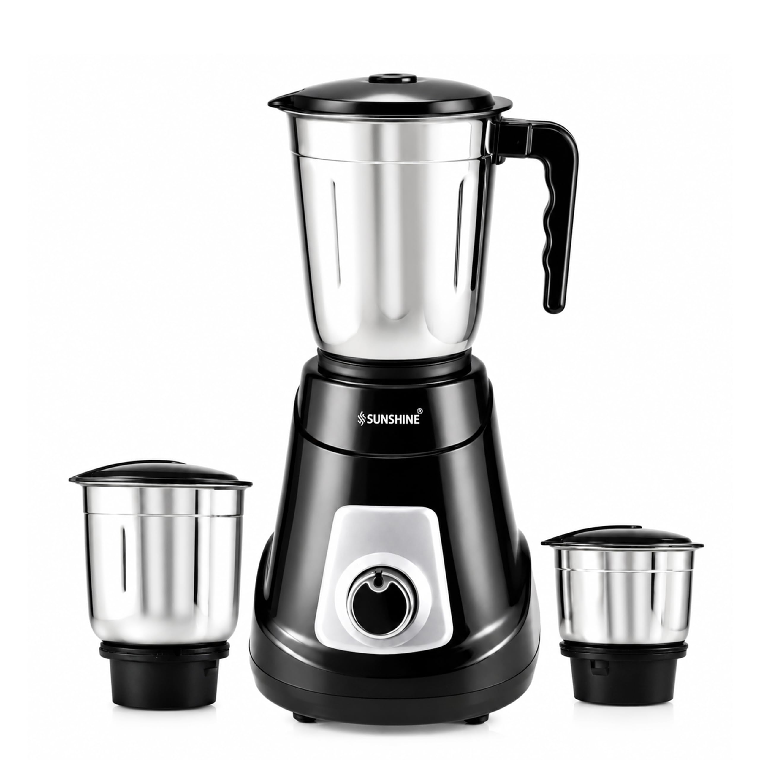 Sunshine Tejas Mixer Grinder | 550W Motor | 3 Stainless Steel Jars | 3 Speed + Pulse | Overload Protection | Heavy Duty ABS Body | Dry & Wet Grinding | Chutney, Masala, Juices & Smoothies | White-image-38