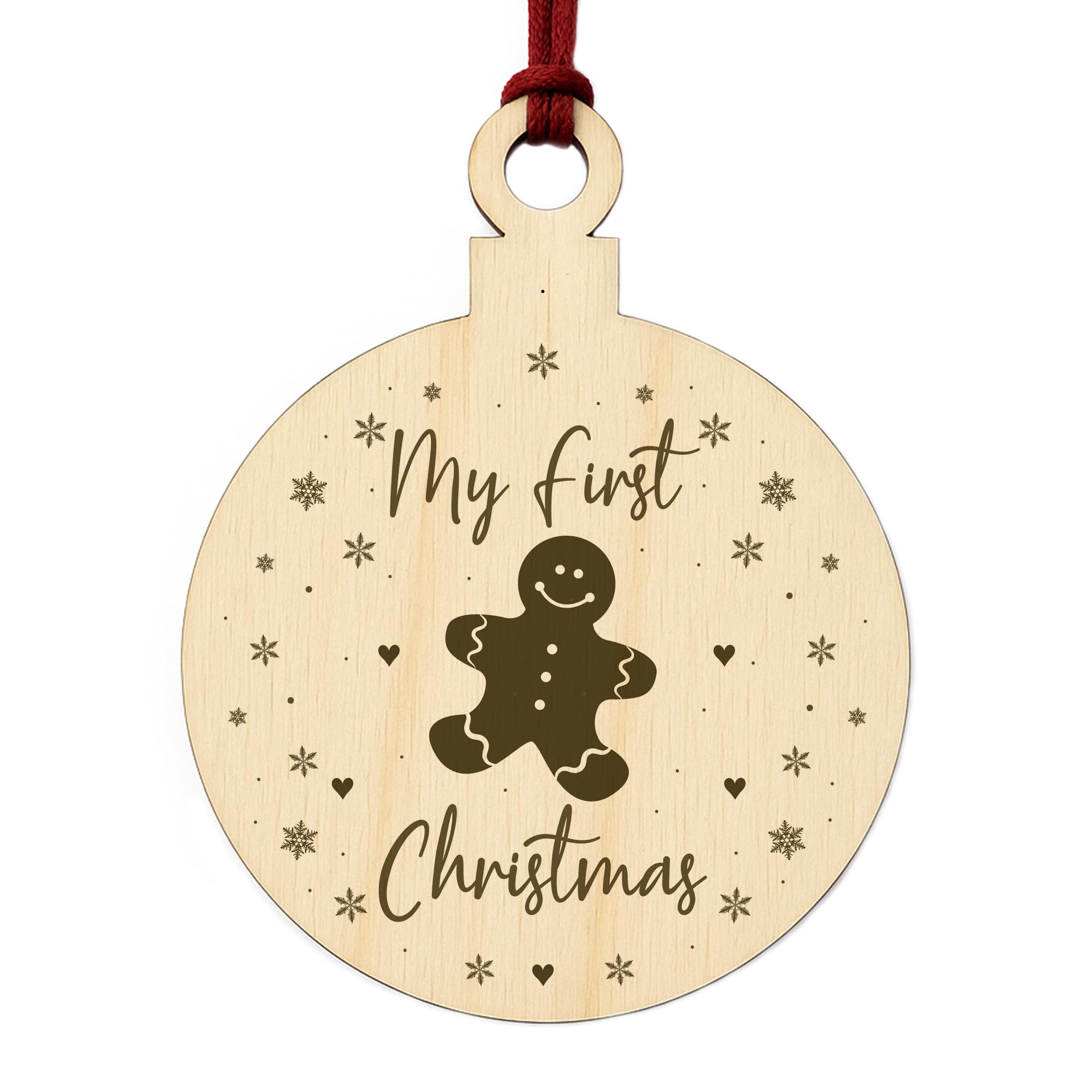 My 1st Christmas Bauble Wooden Hanging Tree Decoration New Baby Gift Daughter Son