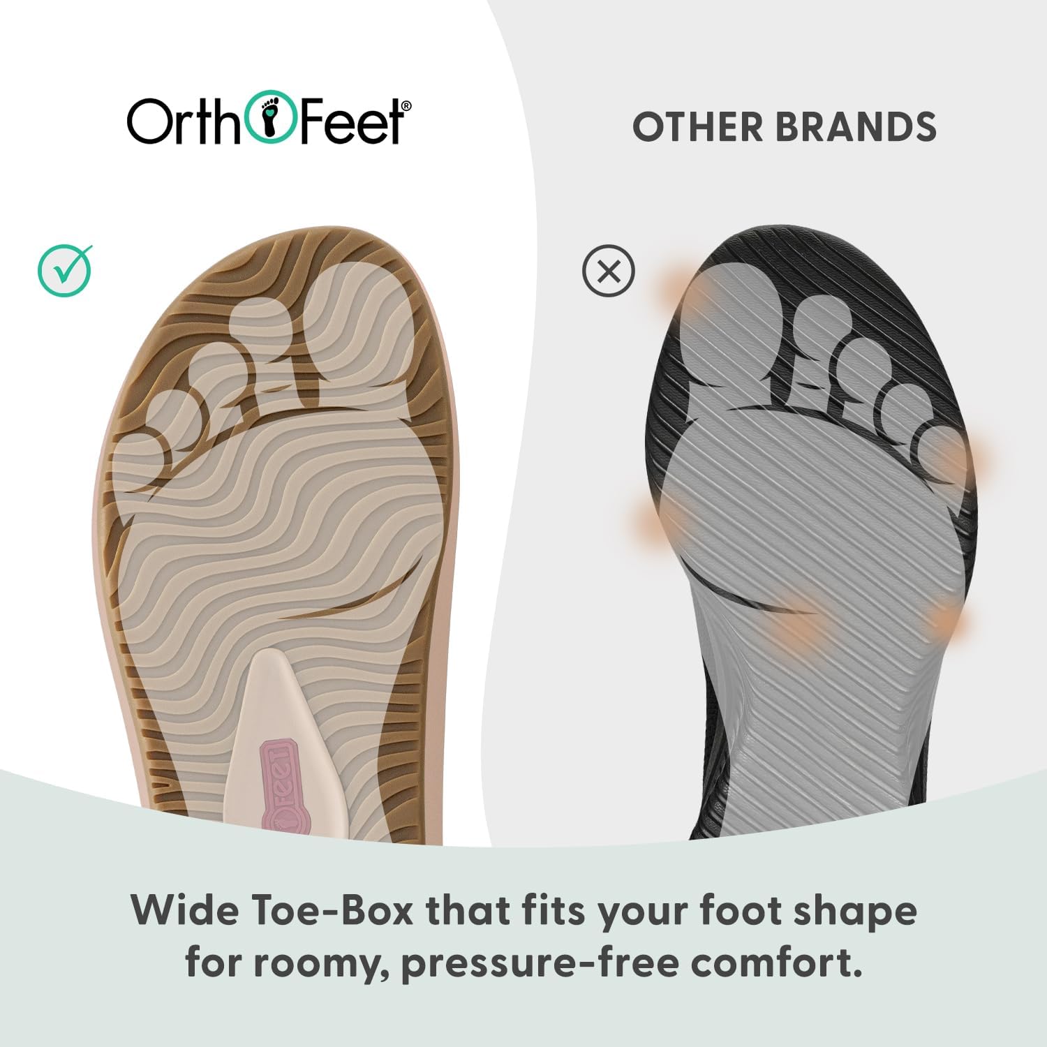 Orthofeet Women's Orthopedic Cruz Wedge Slide Sandals