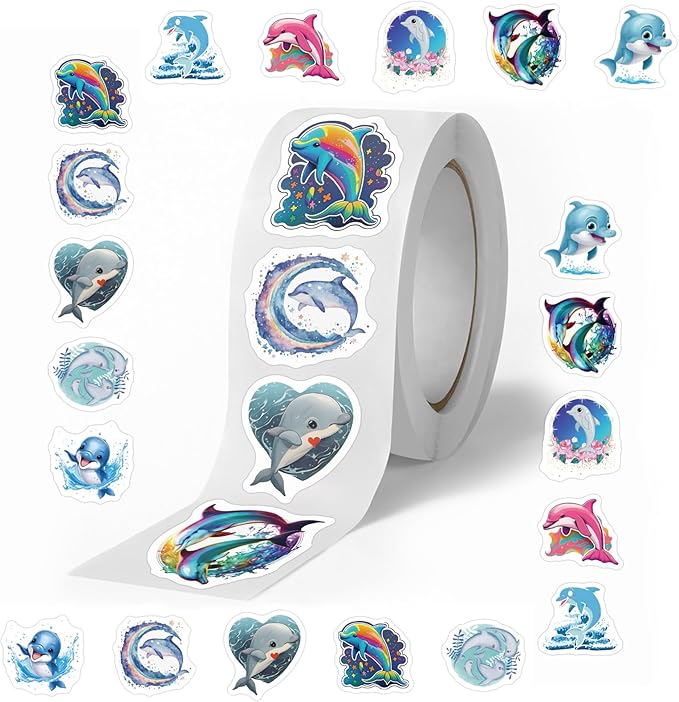 Amazon.com: 500Pcs Dolphin Stickers, 10 Sheets Graphic Cute Ocean ...