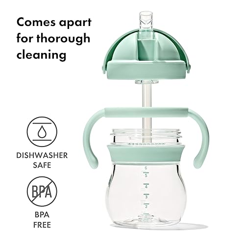 Miniatura 3 de OXO Tot Transitions - Vaso de paja con asas, 6 onzas, ópalo y flor, paquete de 2