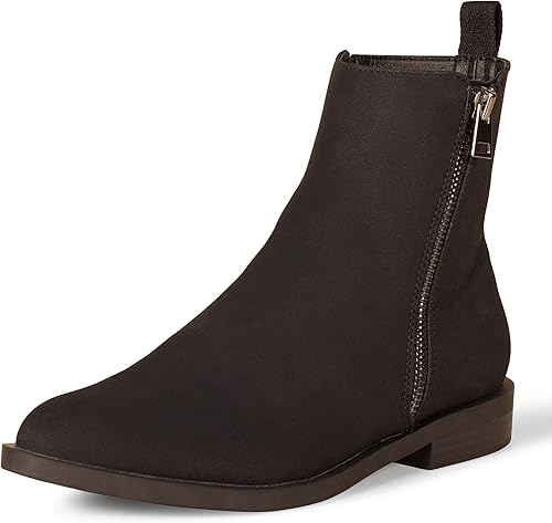 Tienda Essentials Botines planos con cremallera exterior para mujer