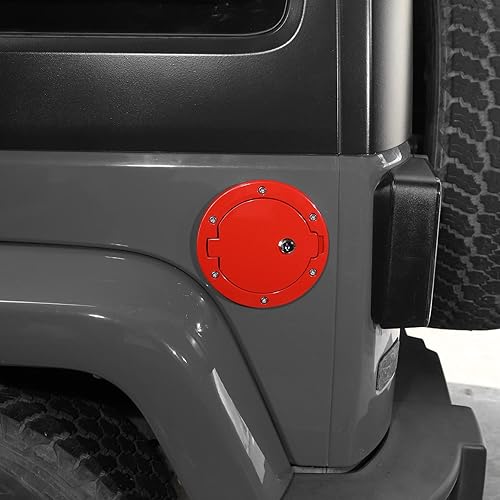 Miniatura 2 de Tapa de tanque de gasolina con cerradura de puerta para Jeep Wrangler JK, tapa de tanque de combustible con cerradura, compatible con Jeep Wrangler