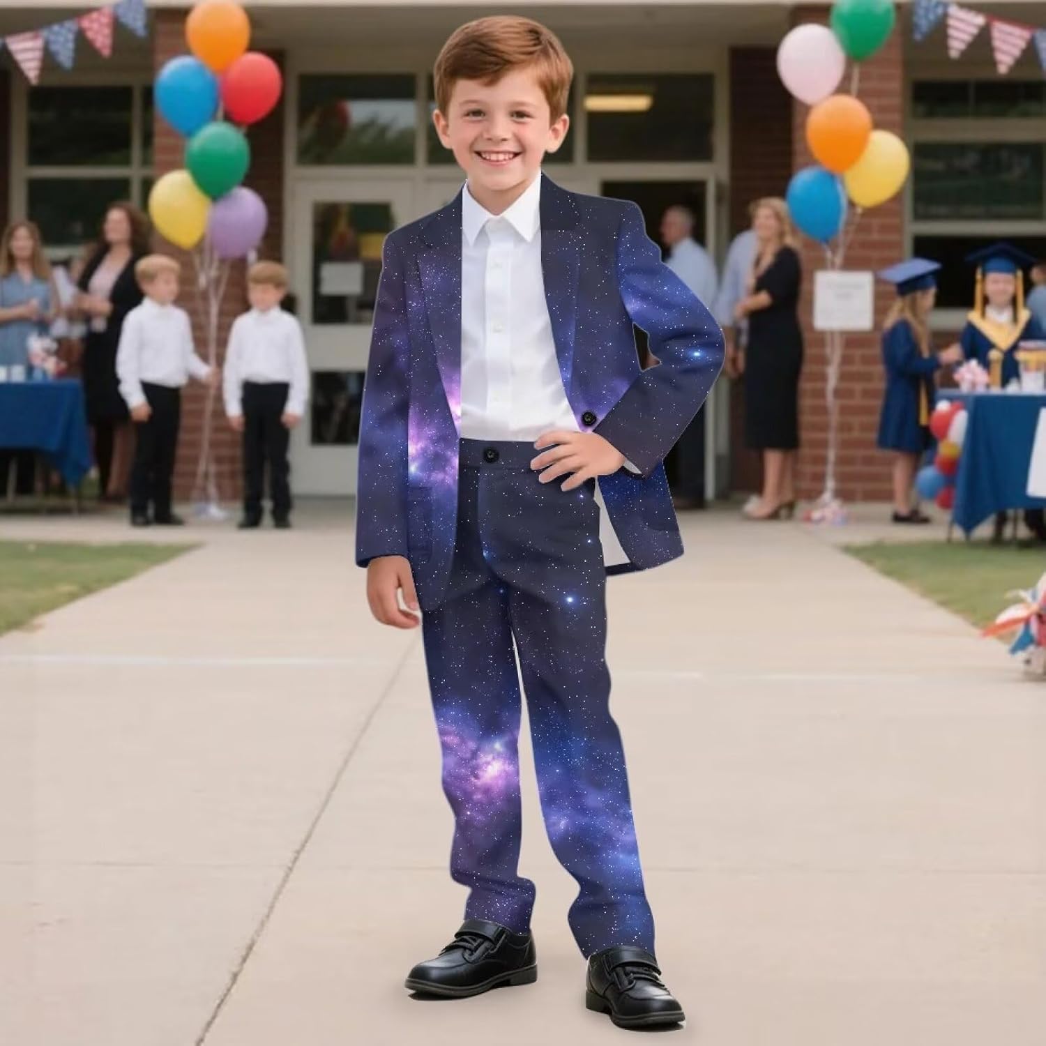 Dreaweet Boys Suit Size 6-14 Slim Fit 2 Piece Suit Tuxedo Suits Blazer & Pants Set Kids Formal Wedding Ring Bearer Outfit