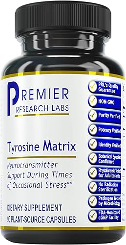 Premier Research Labs Matriz de tirosina - Contiene aguamarina, rodiola rosa, cúrcuma orgánica y salvia china - Apoyo neurotransmisor para una mente