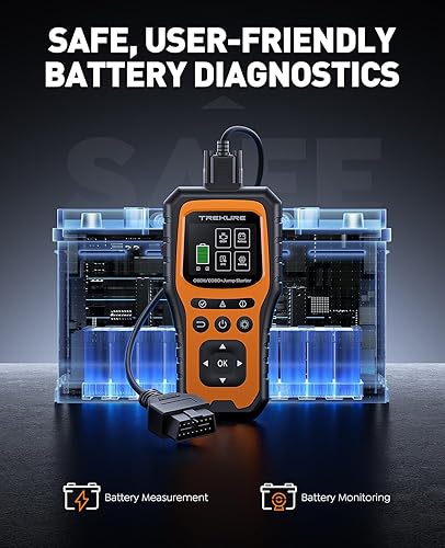Miniatura 4 de Arrancador de batería de automóvil con escáner OBD2 5000A, arrancador de batería de automóvil portátil (todo gasolina10L diesel), cables de puente
