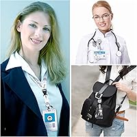 Vista 2 de Carretes de Insignias Retráctiles Mental Health Matters de Servicio Pesado, Lindo Portaidentificación de Arcoíris con Cordón Separable, Clip