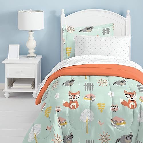 Miniatura 13 de Dream Factory Kids - Juego completo de ropa de cama de 7 piezas, edredón de microfibra súper suave de fácil lavado, tamaño full, azul marino Zodiac