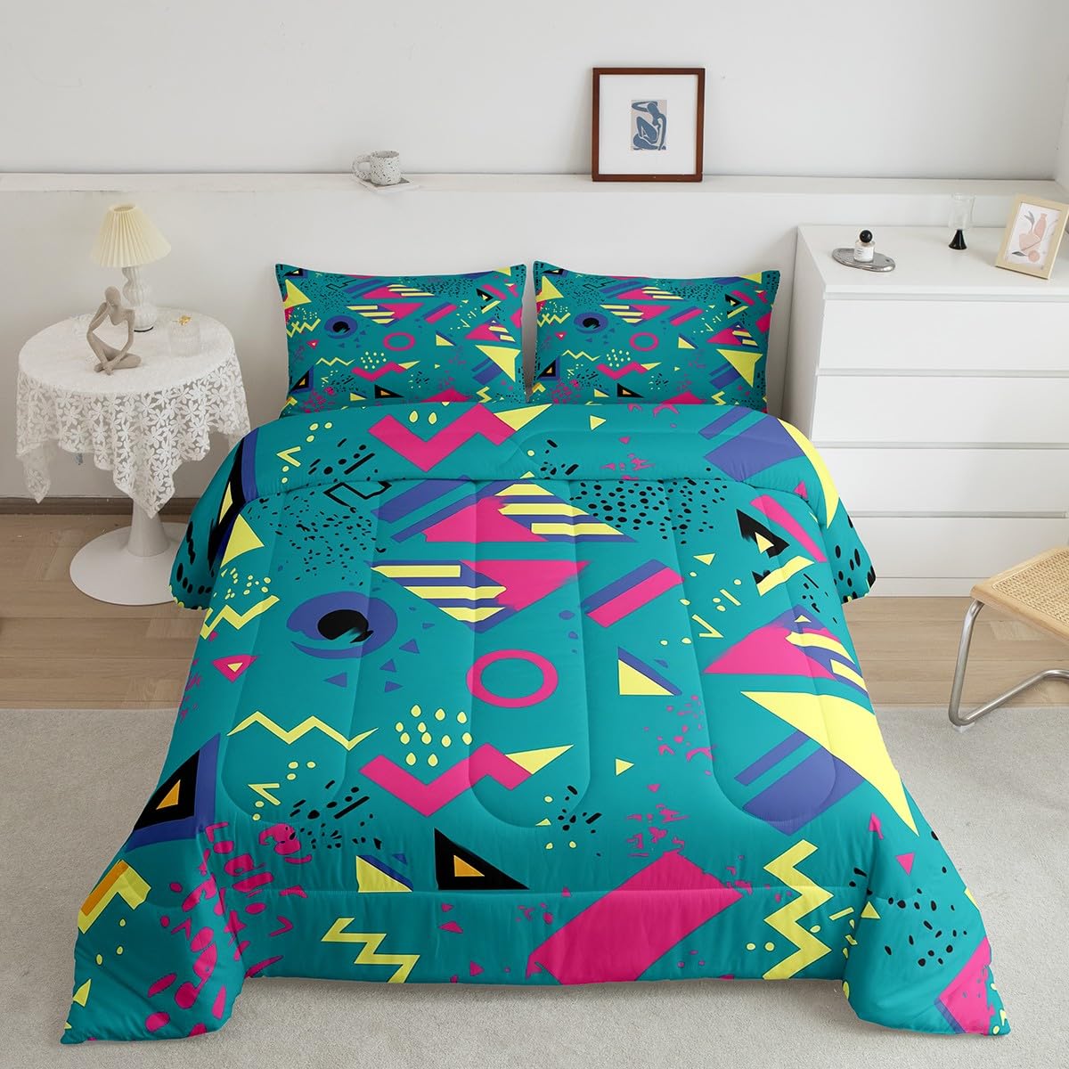 Bed In A Bag With Sheets Pillowcases 7-Piece - 80s Retro Music Theme ...