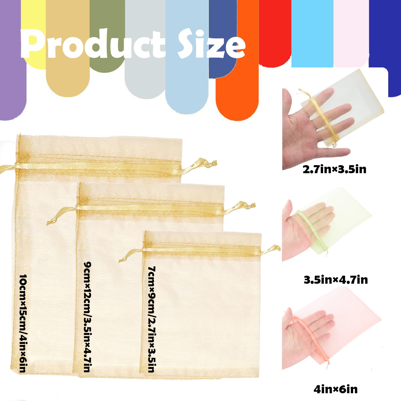 MORAINJAY 100 Pieces Jaune Sachet Organza,7x9cm Organza Pochette Cadeau,Pochette Bijoux En Organza Avec Cordon De Serrage,Sachet Bonbons Anniversaire,Idéales Pour Bijoux Cadeaux Bonbons Marriage