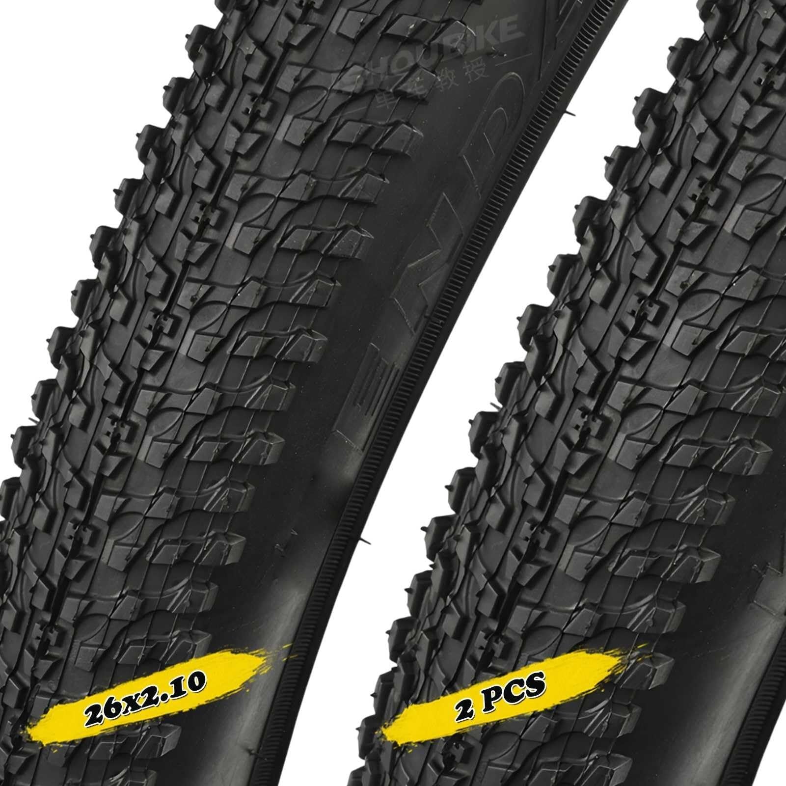 2pcs 26x2.10 Pneumatico Bicicletta, 26 2.10 Pneumatici MTB Antiforatura in Gomma Resistente per Mountain Bike e Uso Urbano, Battistrada Profondo Tutti Terreni