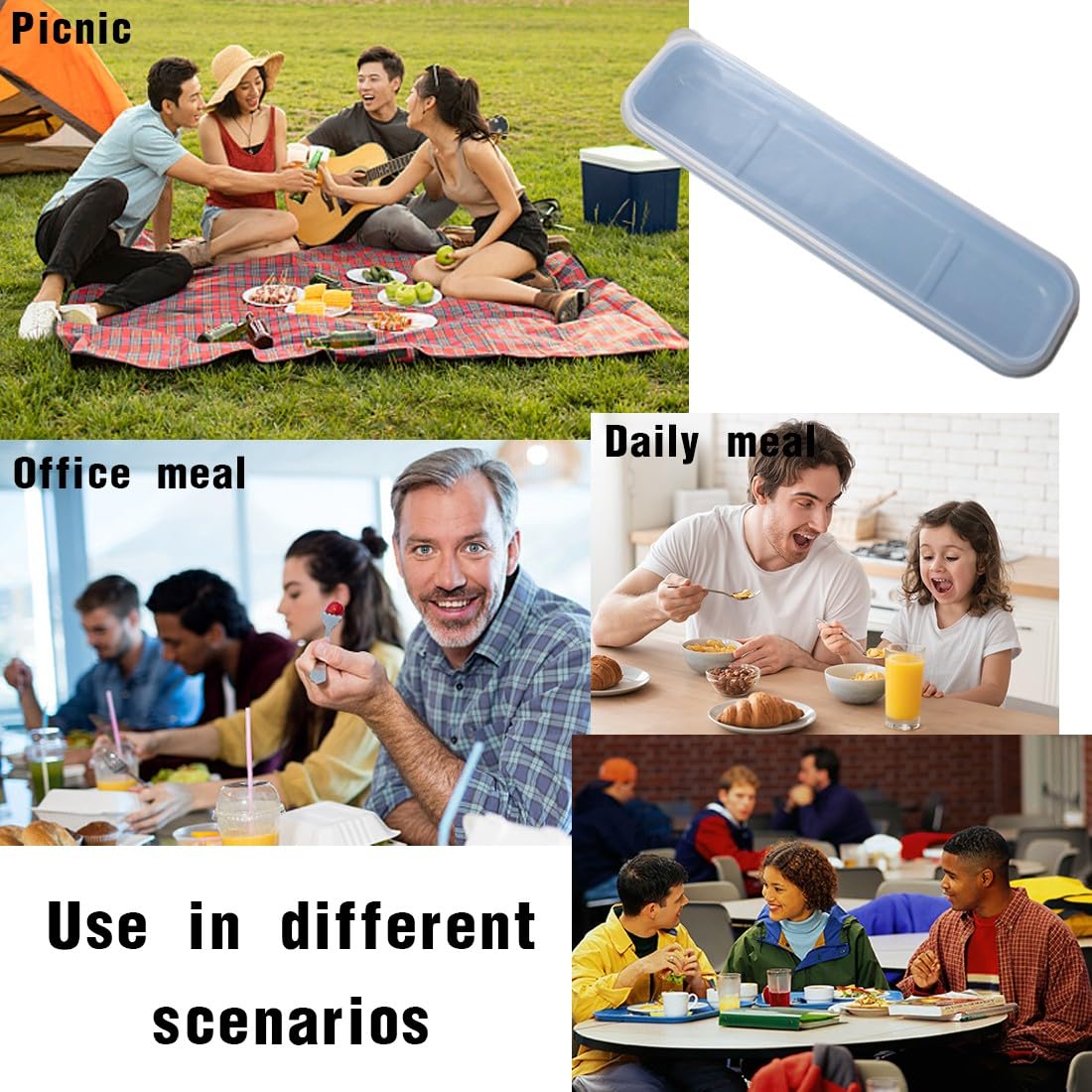 Custodia Portatile Per Posate EODKSE - Astuccio Da Viaggio Eco, Per Campeggio E Ufficio - Foto 3