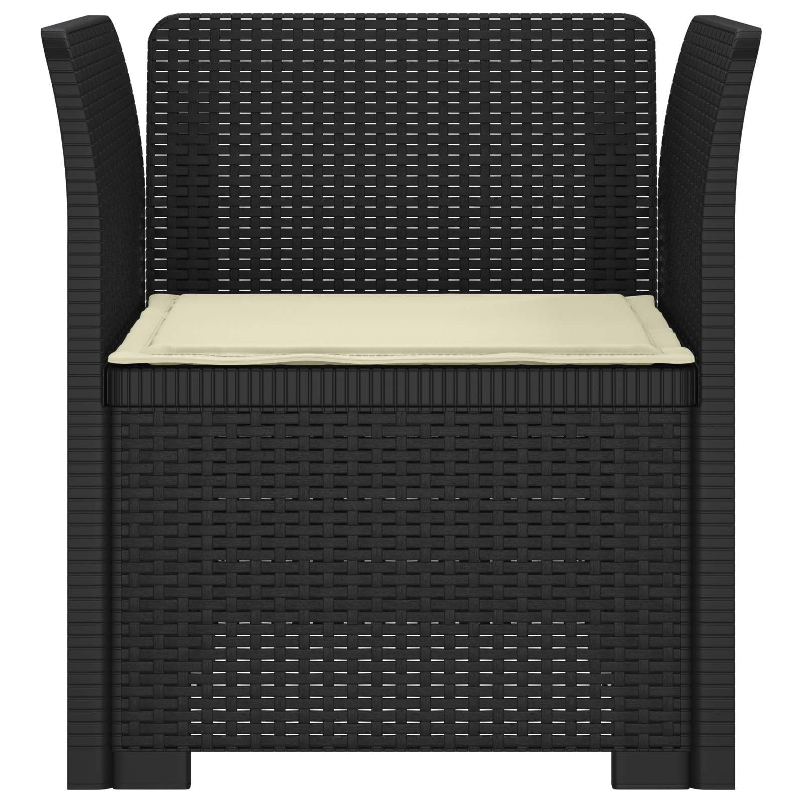 Sessel, 1-Sitzer, Rattan-Look, Polypropylen, Anthrazit | Langlebige Struktur, Kissen inklusive, für Garten, Balkon, Veranda, Montage erforderlich